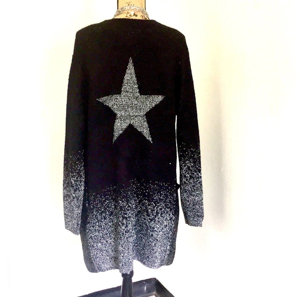 Davi&Dani long cardigan black & silver threads - Picture 11 of 11